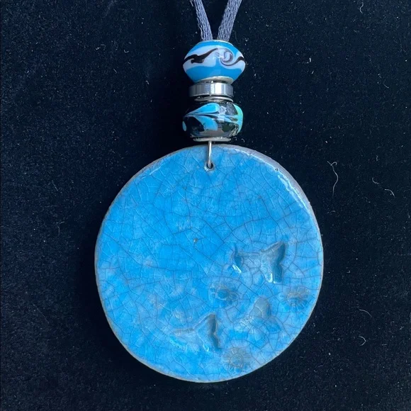 Clay Pendant Necklace Handmade by Me OOAK - Picture 1 of 7